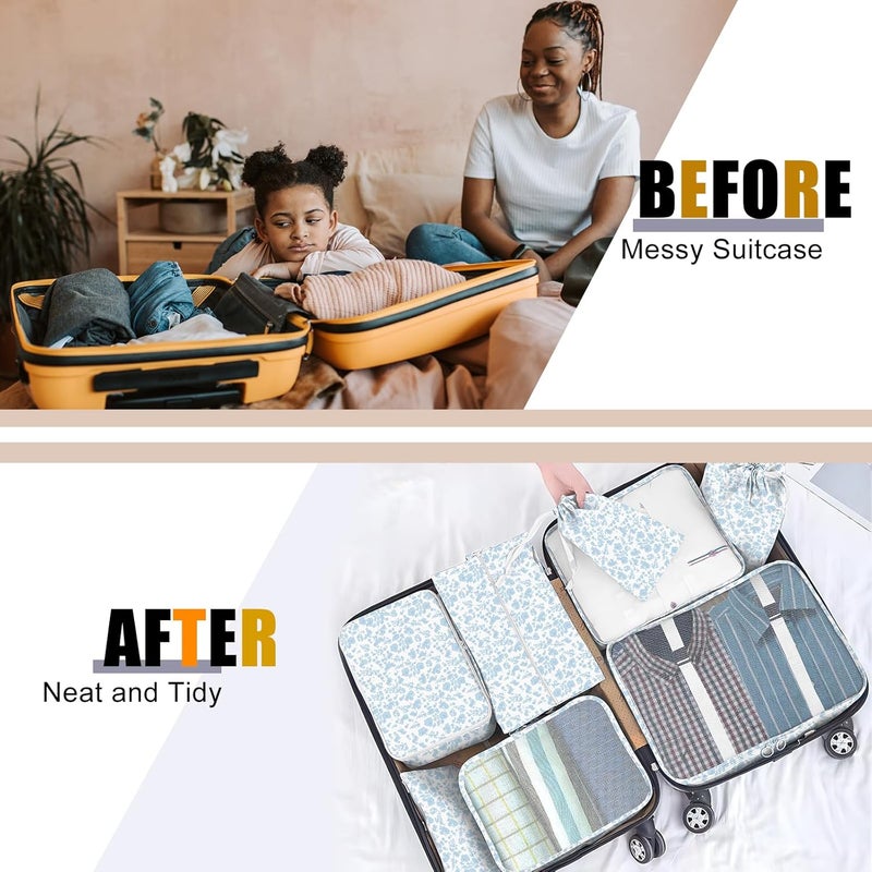 YEEYAA Packing Cubes for Travel - 8 Set Luggage Organizer Bags for Family, Mesh Breathable Packing Cubes for Suitcases Durable Travel Essentials Bags Set - Image 4